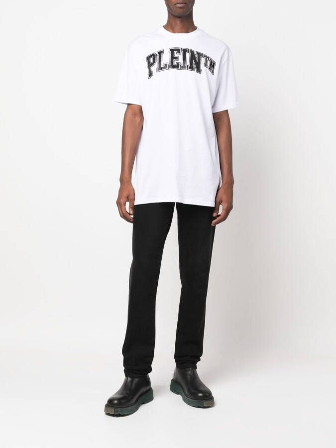Philipp Plein T-shirt verfraaid met logo Wit