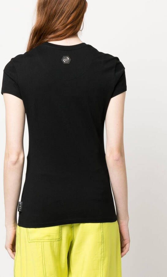 Philipp Plein T-shirt verfraaid met logo Zwart