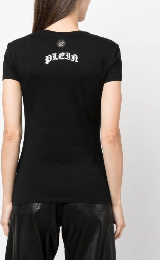 Philipp Plein T-shirt verfraaid met logo Zwart