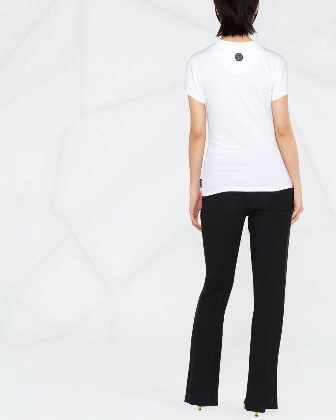 Philipp Plein T-shirt verfraaid met stras Wit