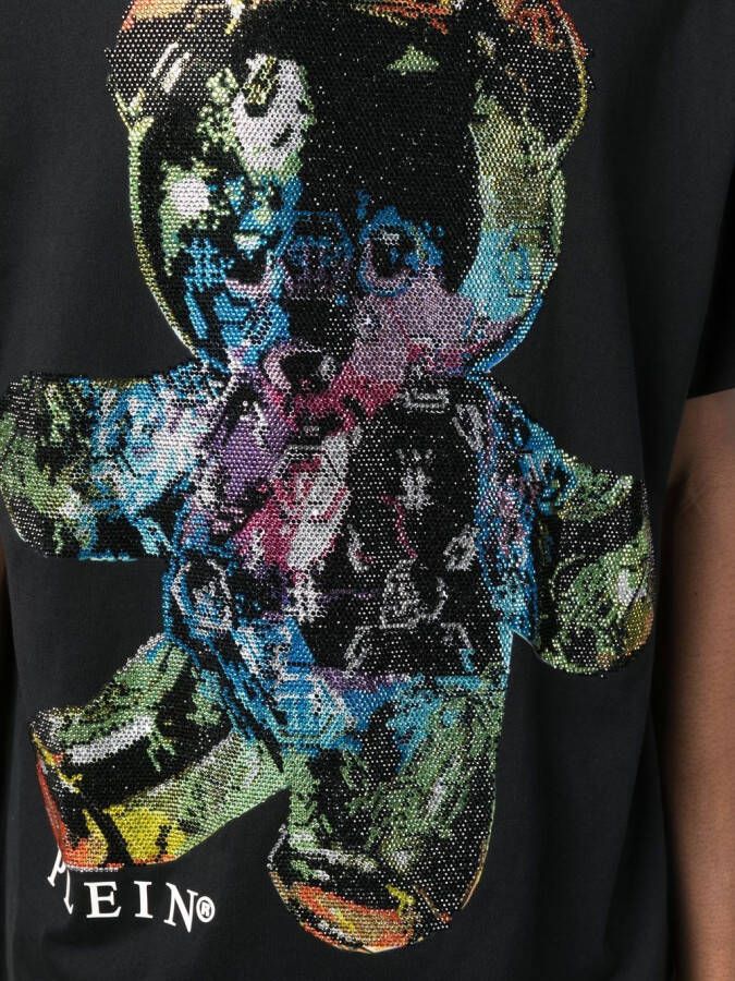 Philipp Plein T-shirt verfraaid met stras Zwart