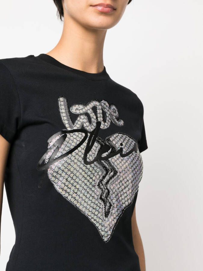Philipp Plein T-shirt verfraaid met stras Zwart