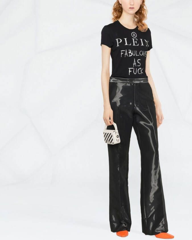 Philipp Plein T-shirt verfraaid met stras Zwart