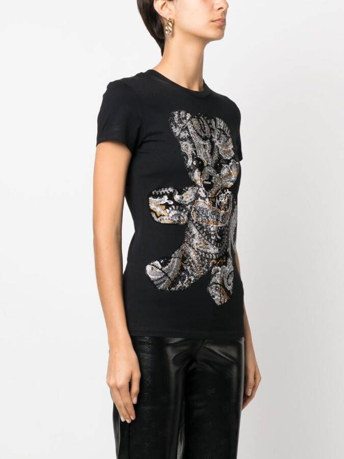 Philipp Plein T-shirt verfraaid met teddybeer Zwart