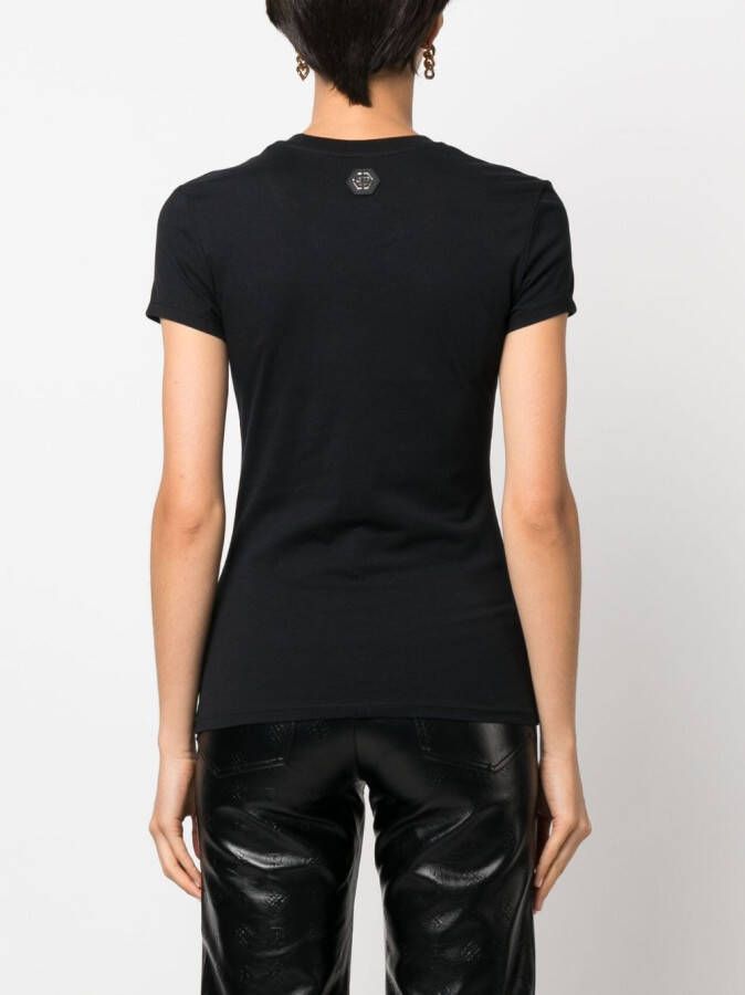 Philipp Plein T-shirt verfraaid met teddybeer Zwart