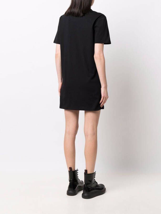 Philipp Plein T-shirtjurk met doodskop van stras Zwart