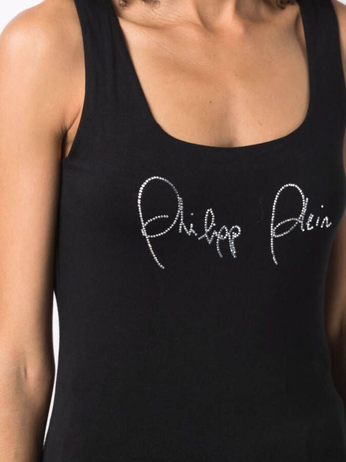Philipp Plein Tanktop met logo Zwart