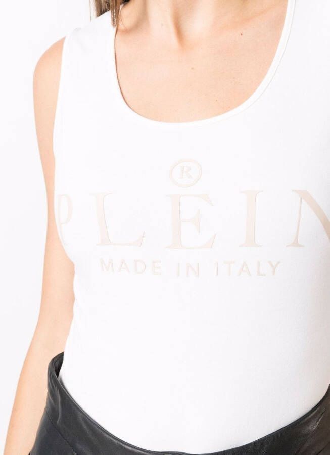 Philipp Plein Tanktop met logoprint Beige