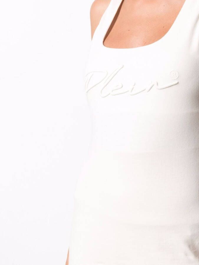 Philipp Plein Top met geborduurd logo Beige