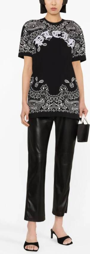 Philipp Plein Top met paisley-print Zwart