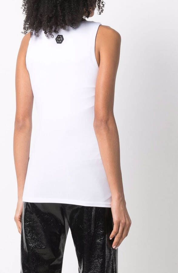 Philipp Plein Top versierd met strass Wit