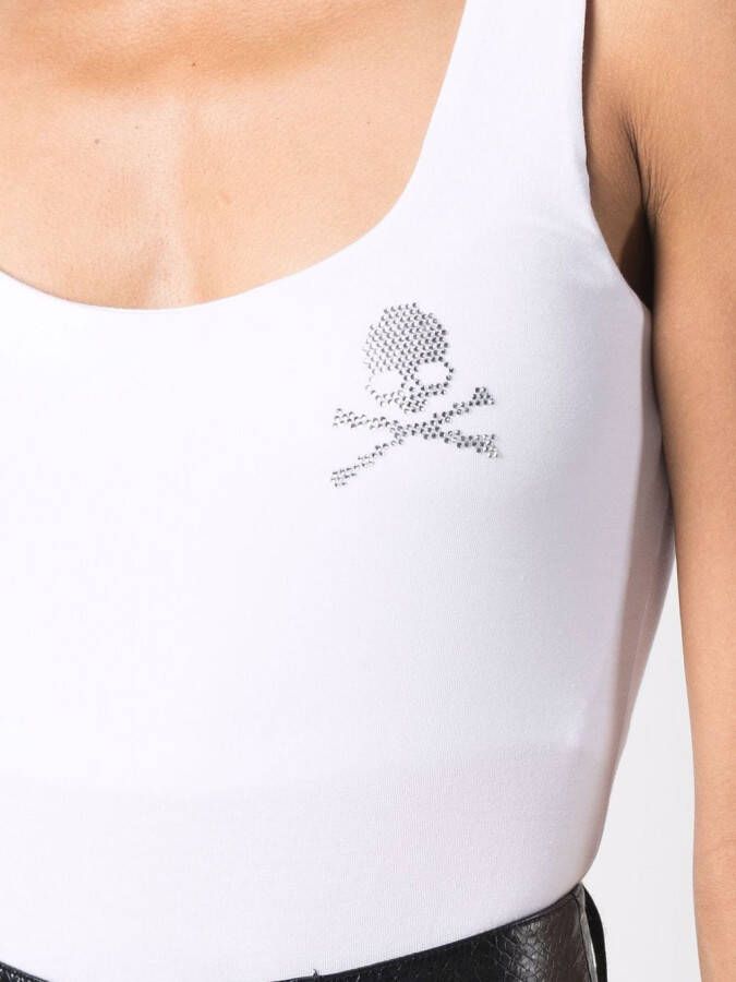 Philipp Plein Top versierd met strass Wit