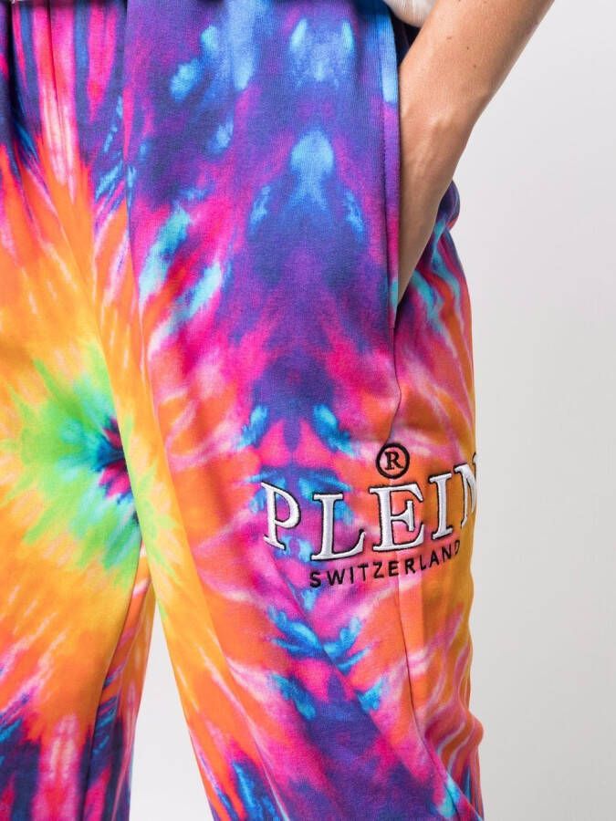 Philipp Plein Trainingsbroek met tie-dye print Blauw