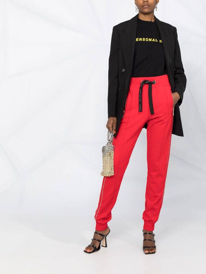 Philipp Plein Trainingsbroek verfraaid met kristallen Rood