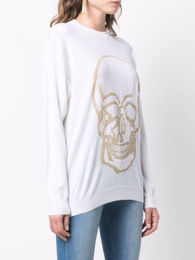 Philipp Plein Trui met doodskopprint Wit