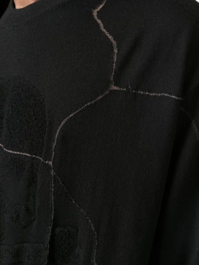 Philipp Plein Trui met gebarsten effect Zwart
