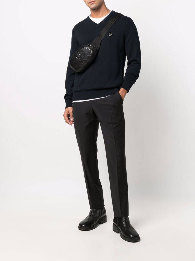Philipp Plein Trui met logopatch Blauw