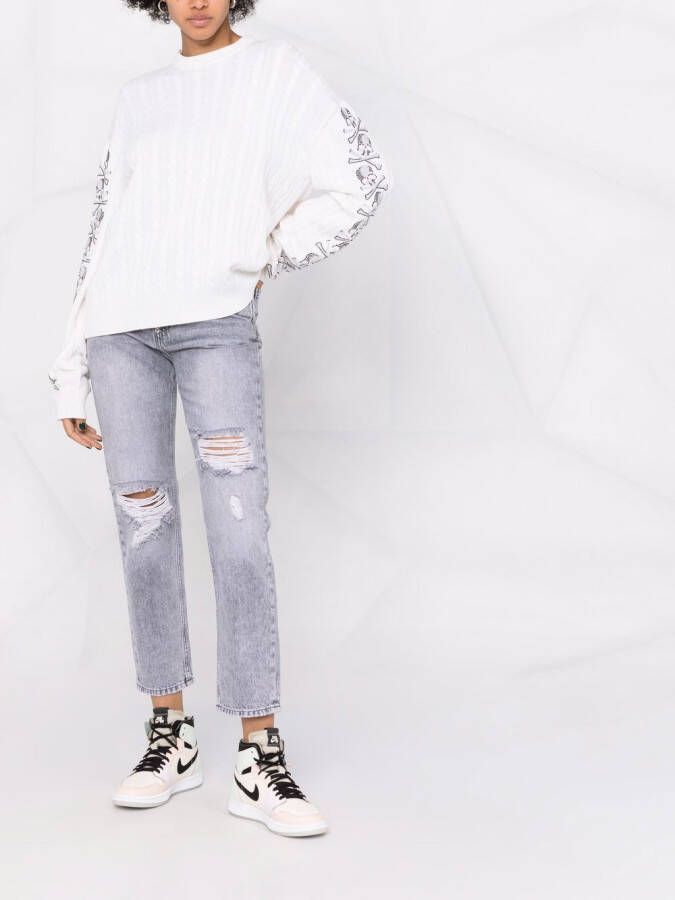 Philipp Plein Trui met pailletten Beige