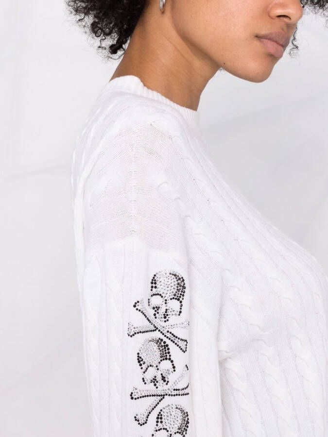 Philipp Plein Trui met pailletten Beige