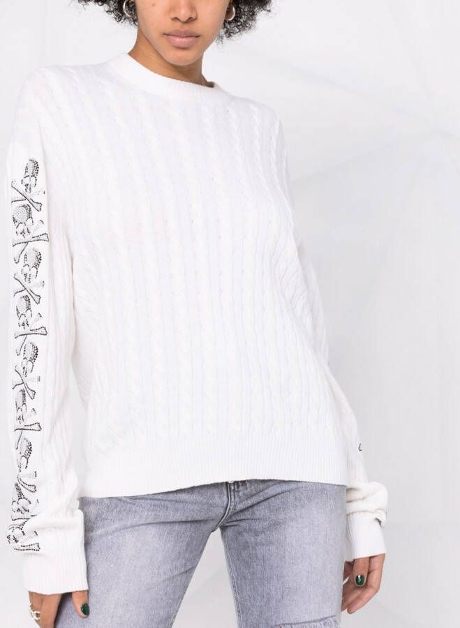 Philipp Plein Trui met pailletten Beige