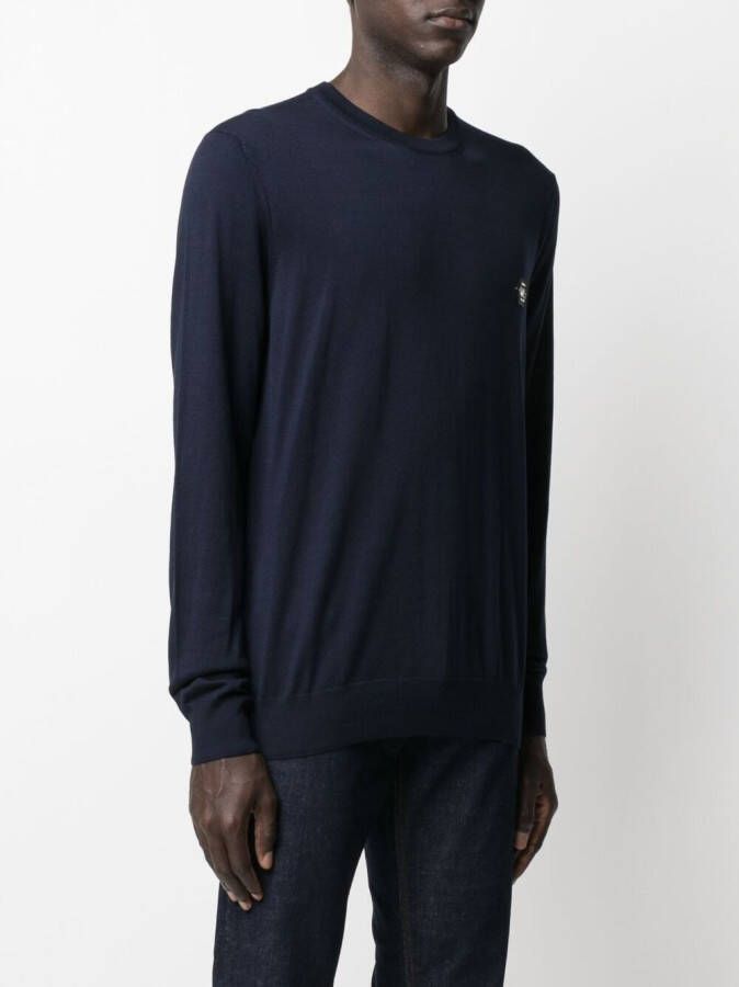 Philipp Plein Sweater met logopatch Blauw
