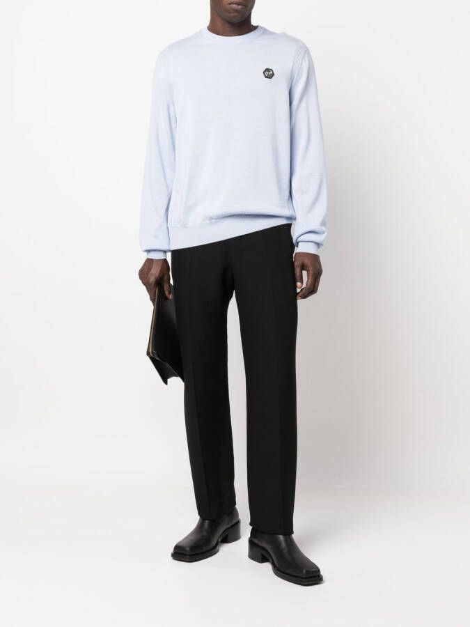 Philipp Plein Trui van merinowol Blauw