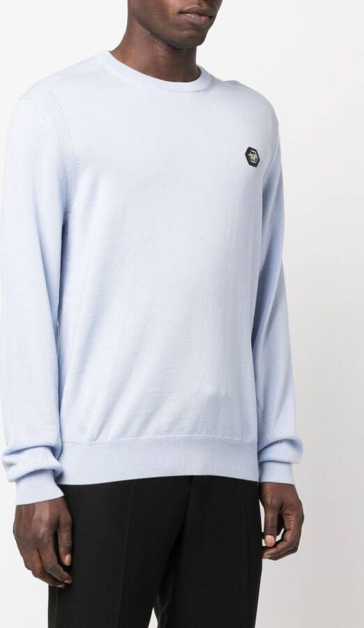 Philipp Plein Trui van merinowol Blauw