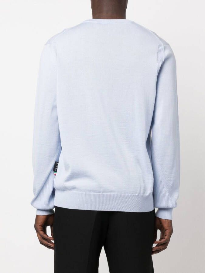 Philipp Plein Trui van merinowol Blauw