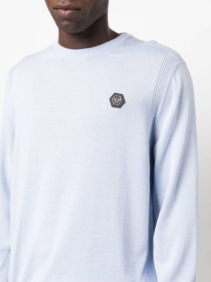 Philipp Plein Trui van merinowol Blauw