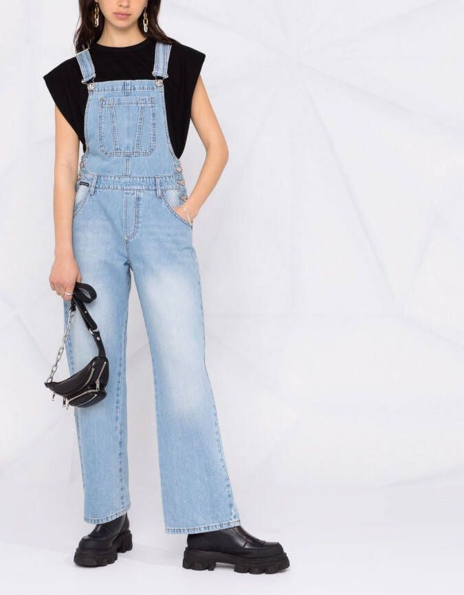 Philipp Plein Tuinbroek met logopatch Blauw
