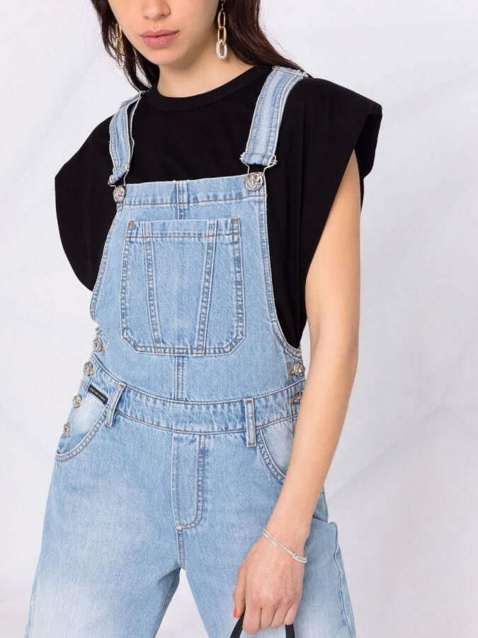 Philipp Plein Tuinbroek met logopatch Blauw