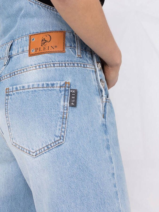 Philipp Plein Tuinbroek met logopatch Blauw