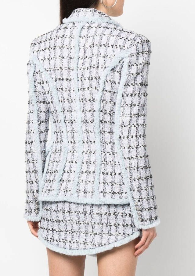 Philipp Plein Tweed blazer Blauw