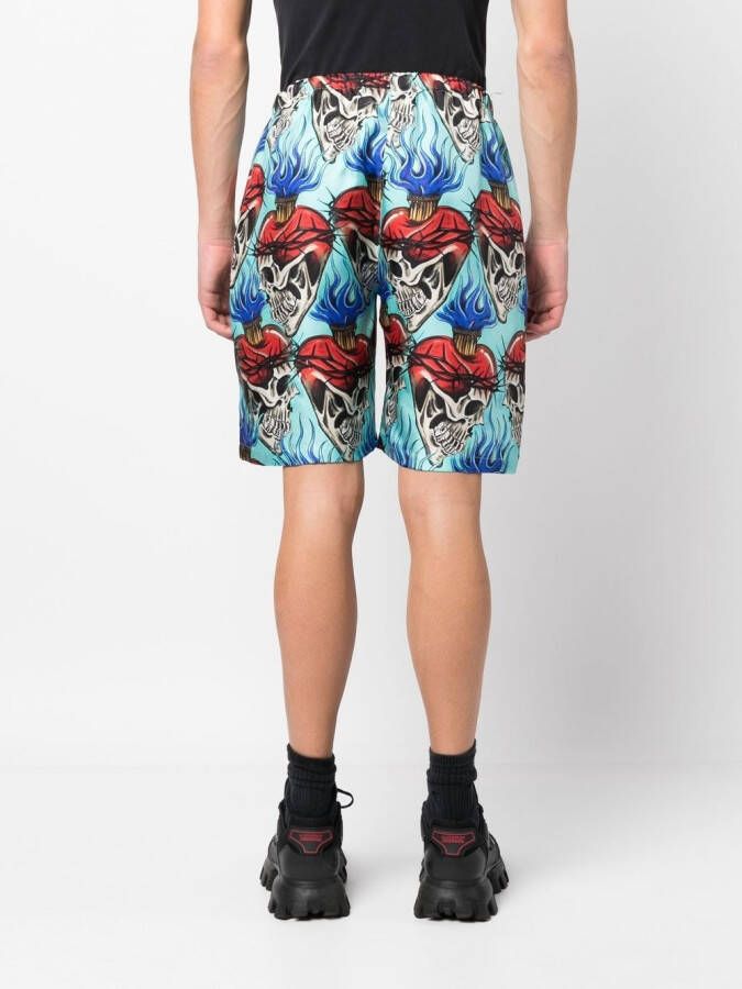 Philipp Plein Zijden shorts Blauw