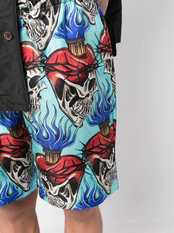 Philipp Plein Zijden shorts Blauw
