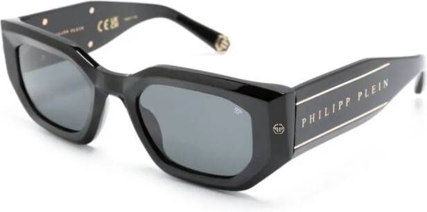 Philipp Plein Eyewear Zonnebril met rechthoekig montuur Zwart