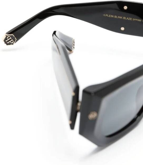 Philipp Plein Eyewear Zonnebril met rechthoekig montuur Zwart