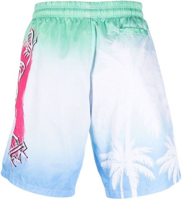 Philipp Plein Zwembroek met grafische print Blauw