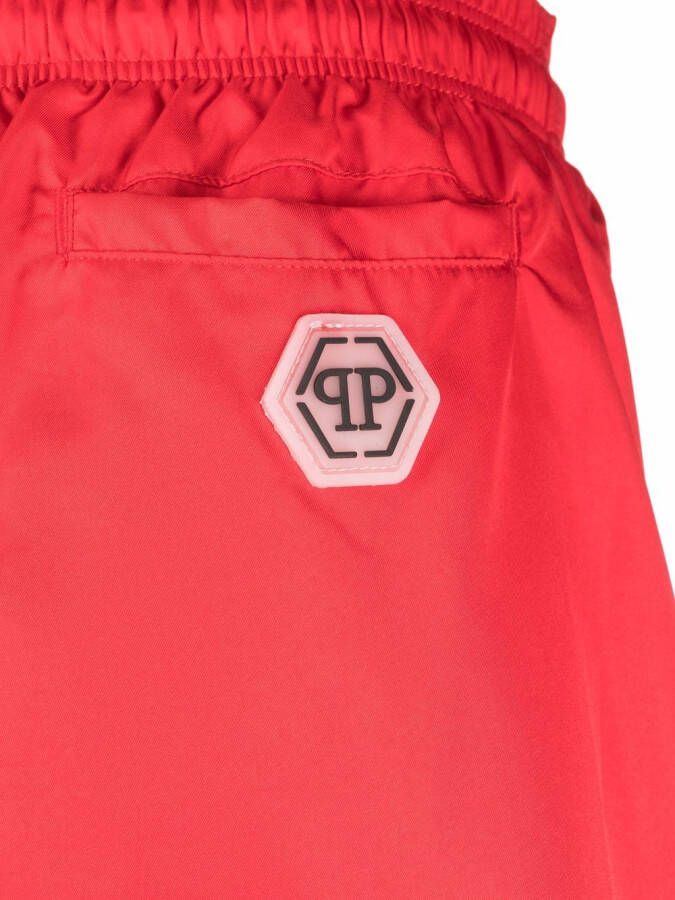 Philipp Plein Zwembroek met logoprint Rood
