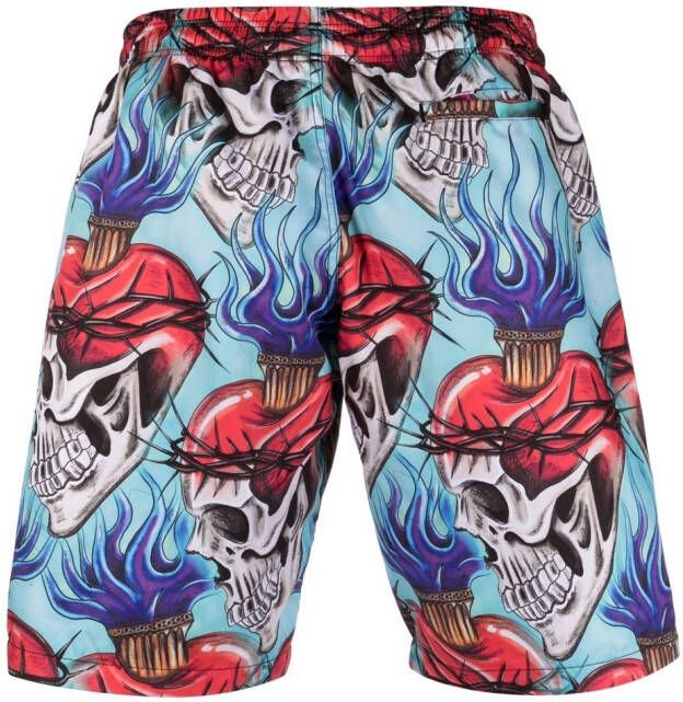 Philipp Plein Zwembroek met print Blauw
