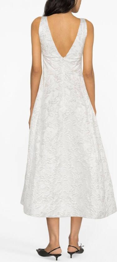 Philosophy Di Lorenzo Serafini Jurk met geborduurde bloemen Zilver