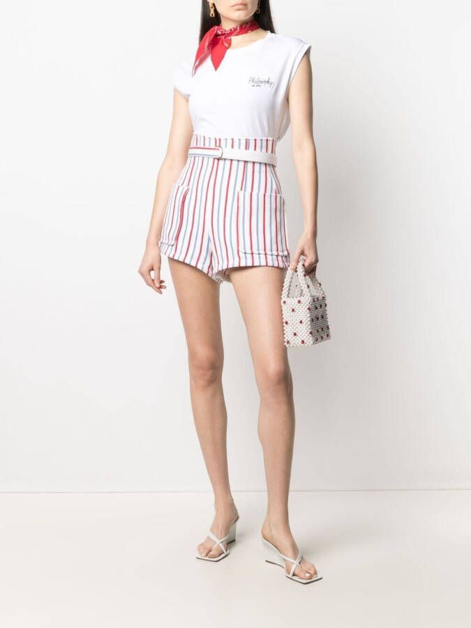 Philosophy Di Lorenzo Serafini Gestreepte shorts Beige