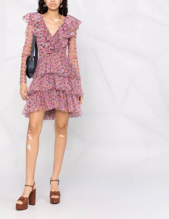 Philosophy Di Lorenzo Serafini Jurk met bloemenprint Roze