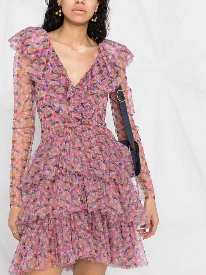 Philosophy Di Lorenzo Serafini Jurk met bloemenprint Roze