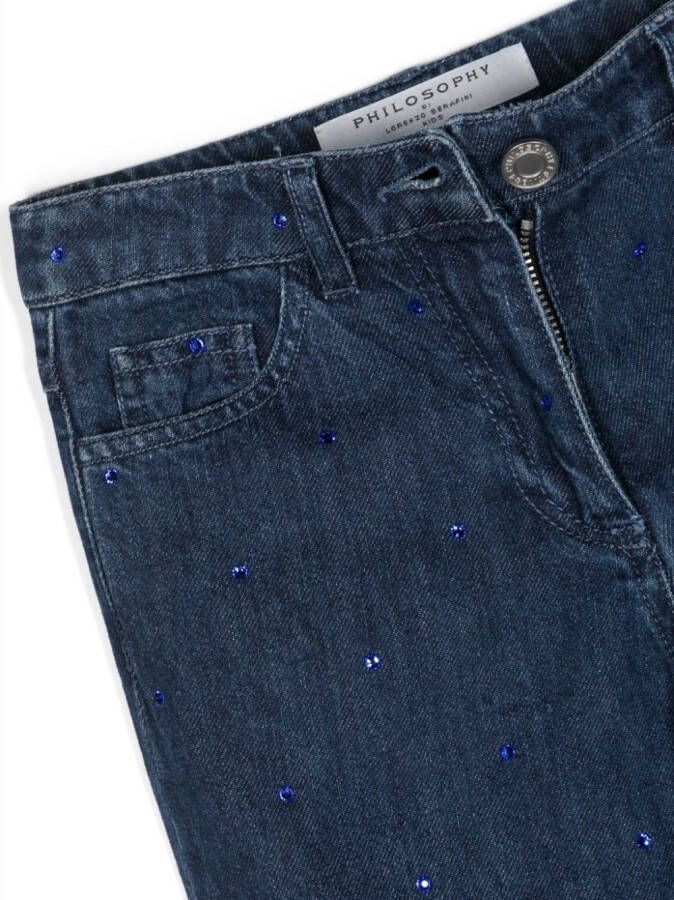 Philosophy Di Lorenzo Serafini Kids Jeans verfraaid met kristallen Blauw