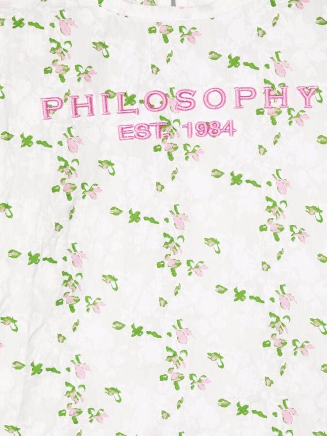 Philosophy Di Lorenzo Serafini Kids T-shirt met bloemenprint Wit