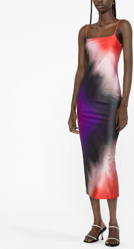 Philosophy Di Lorenzo Serafini Midi-jurk met abstracte print Rood