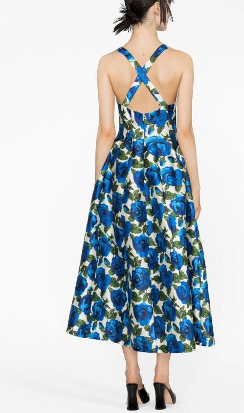 Philosophy Di Lorenzo Serafini Midi-jurk met bloemenprint Blauw