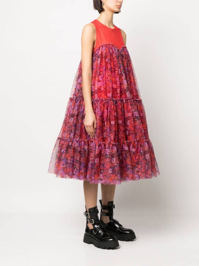 Philosophy Di Lorenzo Serafini Midi-jurk met bloemenprint Rood