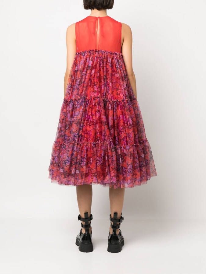 Philosophy Di Lorenzo Serafini Midi-jurk met bloemenprint Rood